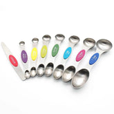 vfuni magnetic measuring spoons nest compactly with strong magnets for quick single-spoon use.
