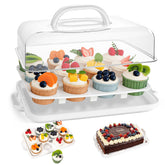 VGOODALL cake carrier with lid and handle for easy dessert transport.