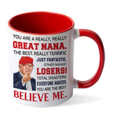 Viberty Nana ceramic mug 11oz front view for daily coffee