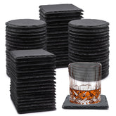 VIBRATITE square slate coaster with black finish protects surfaces from heat and moisture.
