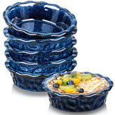 vicrays ceramic pie pan 5.59 inch blue ideal for individual pies