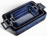 Vicrays ceramic bakeware large blue rectangular lasagna pan for family meals