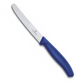 Victorinox Swiss Classic tomato knife with blue handle for precise prep