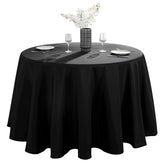 VidaFete 90-inch round tablecloth on a table, elegant coverage for gatherings.