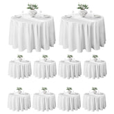 VidaFete round tablecloth 132-inch pack-10 white protects tables during meals and cleanup