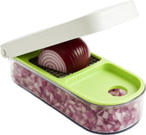 Vidalia Chop Wizard base with 2-cup container for mess-free chopping