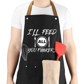 VIISPIRIT Dad Apron front view protects clothes while cooking on the grill.