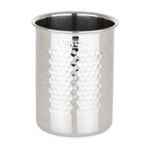 Viking hammered stainless steel utensil crock on kitchen counter for organized, easy-access cooking tools