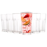 Vikko 11-ounce drinking glasses set of six with a comfortable grip for everyday use