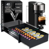 VIONEXA pod holder with rail drawer front view demonstrates smooth, jam-free pod access.