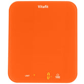 Vitafit 33lb/15kg digital scale in refreshing orange for precise kitchen weighing.
