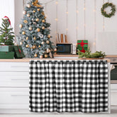 VitalCozy cabinet curtains in black and white checkered pattern for privacy and style