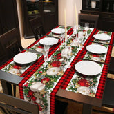 VitalCozy Christmas table runner in buffalo plaid adds festive warmth to your dining table.