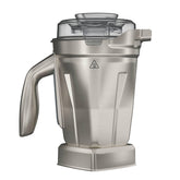 Vitamix 48oz stainless container with clear lid for monitoring while blending.