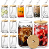 VITEVER beer glass set with bamboo lids for easy serving and stylish presentation