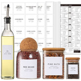 VITEVER 308 pantry labels in 2.5x2.5 inch squares for clear jar labeling.