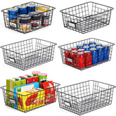VITEVER six-pack wire baskets in a pantry-set, enabling easy organization