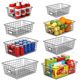 VITEVER 8-set XXL baskets showcase sturdy steel design for organized pantry storage.