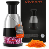 Vivaant Manual Hand Chopper top view shows compact storage.