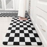 VivaNest black checkered grid kitchen mat 17x29 inches for anti-fatigue comfort