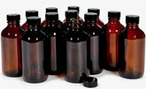 Vivaplex amber bottle with black lid, ideal for travel-friendly essential oil storage.