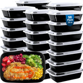 Vivigu 50-pack meal prep container 38 oz with stackable design for easy storage.