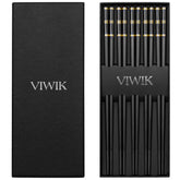 VIWIK 5-pair premium reusable chopsticks gift set; durable for daily meals