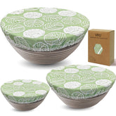 VKU sourdough bowl covers with elastic band securing bowls during proofing