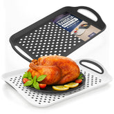 Volila couch food trays set of 2 in black and white for comfortable couch dining.