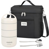 Voova stackable lunch box with 3-tier design for organized meals.