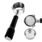 VOURMIO 54mm bottomless portafilter shows extraction view for quality assessment