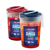 VOXRO 2-pack 1-gallon pitchers with lids for organized beverage service.