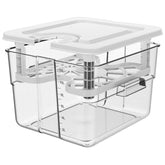 Vpcok Direct sous-vide container with lid and rack in 12.6 quart size for even cooking.