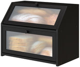 Vriccc black bread box with acrylic wave glass for a clean, tidy kitchen display