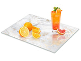 VSAR House tempered glass cutting board front view with gold marble design for kitchen prep