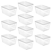 Vtopmart 10-pack clear bin with lids for easy pantry organization.