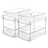 Vtopmart 2-tier bathroom storage organizer with pull-out drawers for easy access to toiletries.