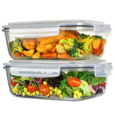 Vtopmart 2260ml glass container with airtight lid for meal prep.