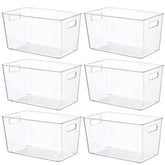 Vtopmart 6 Pcs clear storage bins for organized pantry and easy visibility