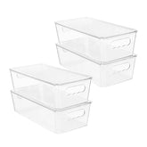 Vtopmart clear organizers with lids for stackable fridge storage and easy viewing
