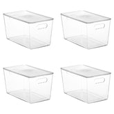 Vtopmart clear stackable bin with lid showcases pantry organization and easy access.