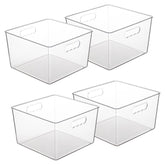Vtopmart four-pack clear bins with handles for easy pantry organization