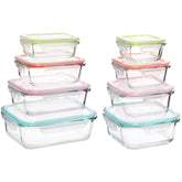 Vtopmart 8-pack glass containers keep leftovers fresh and visible in the fridge.