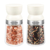 Vucchini salt and pepper grinders with doublesphere ergonomic design for effortless seasoning