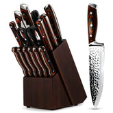 Vvwgkpk knife set full block shows organized blades for easy access and storage.