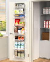 VyGrow over-the-door pantry organizer with eight baskets for kitchen storage