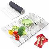 VYRASSIUM marble-pattern stone drying mat on counter ready to absorb water