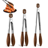 VZZNN wooden tongs 7-inch close-up shows gentle tips for delicate garnishing and cookware protection.