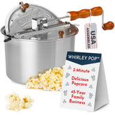 Wabash Valley Farms Whirley Pop handle close-up, smooth rotation for even popping.