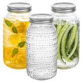 WACOI 64 oz mason jar with hobnail exterior for stylish pantry storage.